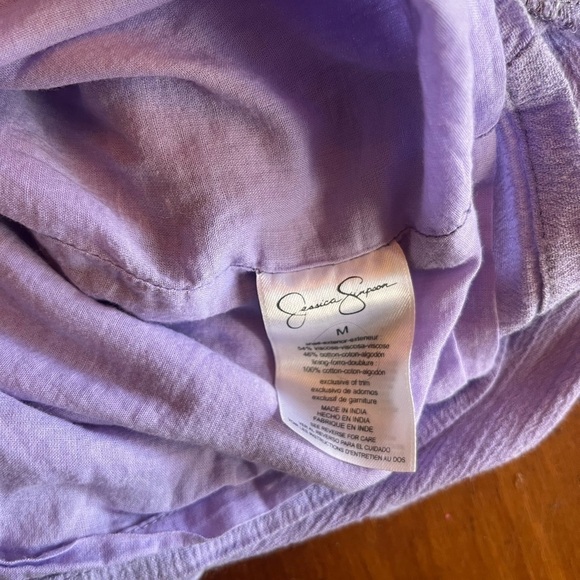 Jessica Simpson Rosalie Pom-Pom Flounce Purple Top Size Medium - Picture 5 of 5